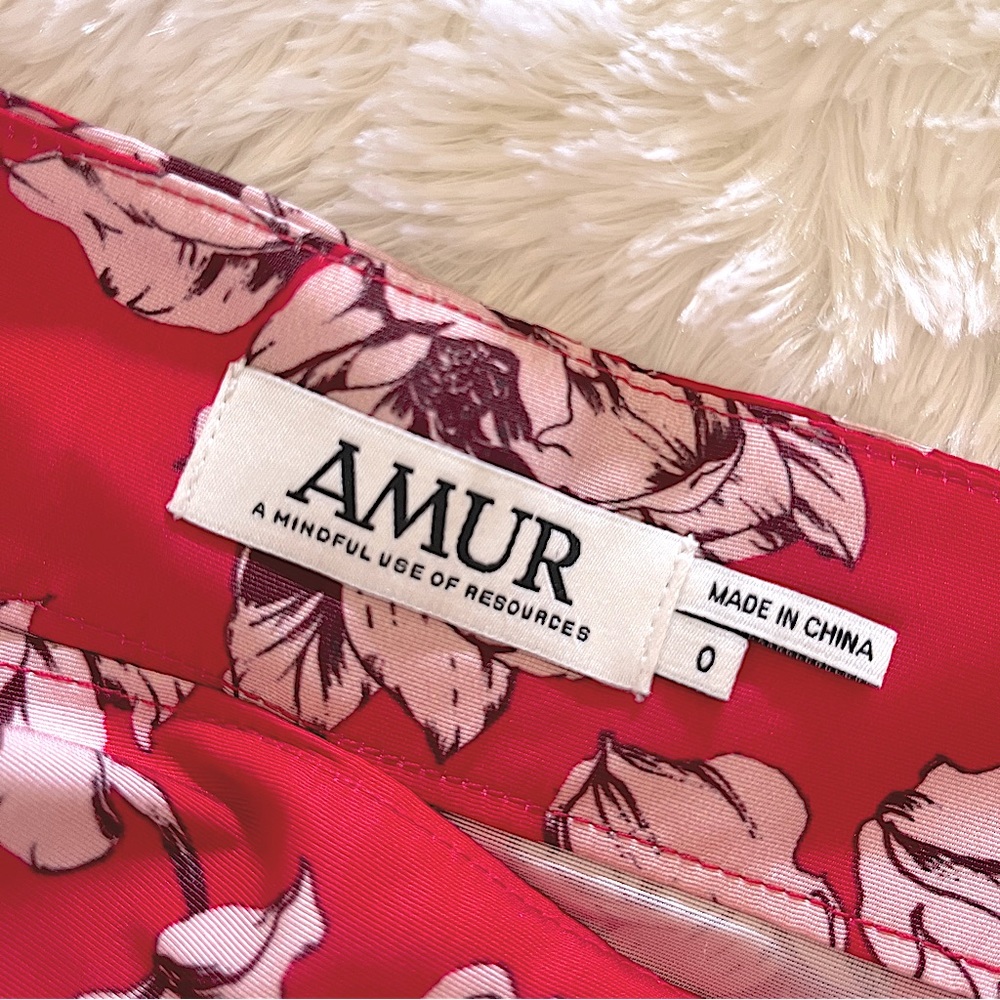 AMUR | ODINA Fuchsia High-Waisted Floral Long Skirt Sz 0 - Picture 10 of 15